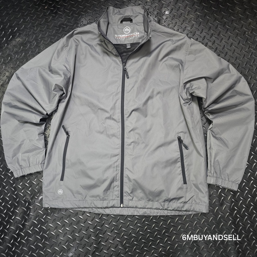 Stormtech Performance Mens XL Grey GSX-1 Full Zip Windbreaker Golf Jacket Logo - Picture 2 of 14